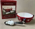 St. Nicholas Square Jolly Red Dip Bowl Snowman Penguin With Spreader Christmas. Fixed Price $15.29.