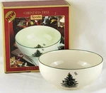 New Spode Christmas Tree 8" Medium Round Serving Bowl Green Trim China. Fixed Price $21.95.