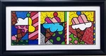 Romero Britto "sweet Treat" Newly Custom Framed Art Print Rare Ice Cream Dessert. Fixed Price $229.99.
