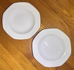 2 Christopher Stuart Maison Blanche White Soup Salad Bowls 9 3/8" Savoir Vivre. Fixed Price $19.95.