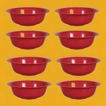 8 Sturdy Red Cereal Bowls 6.5" Wide Bpa-free Plastic Quick Shipping. Fixed Price $17.76.