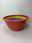 Zak! Confetti Mixing Bowls Set Of 3 Red Green And Purple. Fixed Price $36.00.
