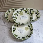 4X Authentic Italian Olive And Leaves Ceramic 9" Pasta Bowls - Tavola. Fixed Price $48.00.