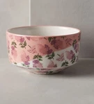 Anthropologie Bowl Streaked Sunlight Pink Floral Flower Bone China 24 Oz Nwt. Fixed Price $22.00.