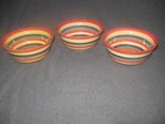 3 Tabletops Unlimited Swirl Multicolor Cereal Bowls Set Serving Dishes Lot. Fixed Price $34.99.