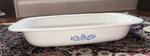 Vintage Corning Ware Blue Cornflower P-21 Rectangular Roaster 15". Fixed Price $70.00.