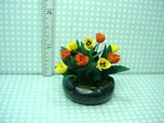 Miniature Tulip Arrangement Bowl Artisan Florals 1/12TH Reduced. Fixed Price $30.00.
