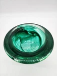 Kosta Boda Atoll Bowl Green Swirls Art Glass Dish Sweden 7" In Diameter Large. Fixed Price $42.39.