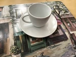 Front Of The House Porcelain White Espresso Cup With Saucer Made Uae New. Fixed Price $25.00.