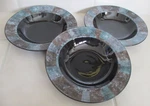 Mikasa Galleria Omni Green 9 3/8" Rim Soup Bowls FK705 Japan Set Of. Fixed Price $39.99.