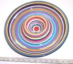Colorful Tabletops Unlimited Havana Chip Dip Platter Hand Painted Rings Bowl. Fixed Price $39.95.