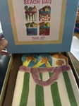 Boston Warehouse Ceramic Beach Bag 6" Appetizer Snack Plates Set Of 4 Tropical. Fixed Price $28.00.