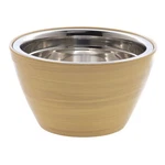 Hubert Serving Bowl Butcher Block Faux Wood Melamine With Stainless Steel. Fixed Price $40.99.