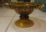 Fruit Bowl Compote Amber Glass Embedded Bubbles Taste Of Home Entertaining 4.5"H. Fixed Price $19.99.