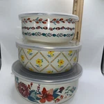 Pioneer Woman Enamel Bowl Set. Never Used In Perfect Condition.. Fixed Price $17.40.