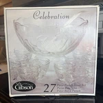 Everyday Gibson Celebration Pc Punch Bowl Set, Grapes Pattern #41273.27 2002. Fixed Price $35.00.