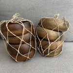 Wood 4" Calabash Round Dipping Bowls - 8 Pc Nwt Home Essentials Acacia. Fixed Price $33.33.