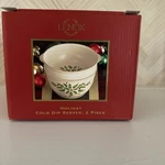 New Lenox Holly Leaves 2 Piece Cold Dip Server 16 Oz Holidays Christmas. Fixed Price $24.95.