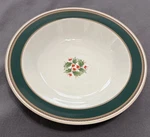 Seizan Fine China SEI11, Soup Bowl, Green Band, Holly Center, Replacement. Fixed Price $19.99.
