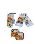 Fall Harvest Kitchen Set 4PC Pumpkin Oven Mitt Pot Holders Towel New. Fixed Price $16.99.
