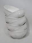 Block "windsor Bone" 6 Soup Cereal Bowls 5 3/8" White W/ Scalloped Edge Euc. Fixed Price $125.00.