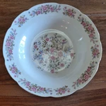 Perugino China Floral Pattern White Pink Blue Green Round Glossy Decorative Bowl. Fixed Price $12.00.