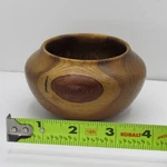 Hand Turned Sassafras Wood Bowl Signed Lyke 3.5 Artisan Mini Vessel. Fixed Price $30.00.