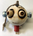Pier 1 Imports Halloween 3.25" Wooden Frankenstein Ornament Crazy Heads Euc. Fixed Price $69.99.