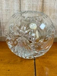 1990S 24% Lead Crystal Clear Industries Atrium Hand Cut Rose Bowl -heavy. Fixed Price $39.99.