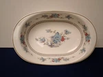 Versatone By Noritake Bleufleur Serving Bowl 10.25 Inch Oval Blue Floral. Fixed Price $27.40.