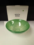 Signed Kosta Boda Medium 8.5 Green Tellus Art Glass Bowl By Anna Ehrner. Fixed Price $140.00.