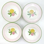 Vintage Bob Mackie Pasta Soup Bowls 2000 Roses Pink Yellow Green Floral Set Of 4. Fixed Price $49.19.