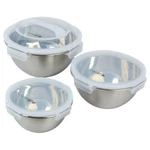 Chef Jet Tila Stainless Steel Bowls W/clear Lids 6 Pc Set Microwave Safe Nib. Fixed Price $44.99.