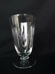 Clear Glass Blown Iced Tea(s) Wafer Stem Gray Cut Star Unknown Maker UNK2314. Fixed Price $11.00.