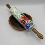 Pioneer Woman Spring Melody Ceramic Acacia Wood Rolling Pin Retired 2912DMT. Fixed Price $75.00.