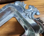 Mexico Pewter Pyrex Cassarole Holder Entertain Wedding Holiday Fleurdelis 11X7. Fixed Price $38.00.
