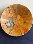 Solid Olive Wood Salad/serving Bowl Round Arte Legno Made Italy Nwt. Fixed Price $135.00.