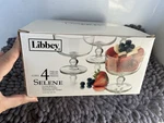 Libbey Selene Glass Footed Mini Trifle Dessert Bowls Set 4 Retired Hard To Find. Fixed Price $124.00.