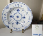 Royal Copenhagen Blue Fluted Half Lace 604 Rimmed Soup Bowl(s) 1ST Quality, Mint. Fixed Price $129.95.