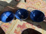 Set Of 3 Williams-sonoma Cobalt Blue Nesting Soup & Cereal Bowls With Handles. Fixed Price $30.00.