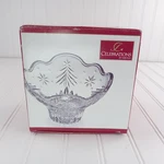 Celebrations By Mikasa Crystal Bowl Christmas Night 6" Footed Unused Vtg Glass. Fixed Price $8.00.