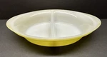 Vintage Glasbake J-239 Yellow Maid Of Honor Oval Two Section Dish 12" X 8.5". Fixed Price $32.00.