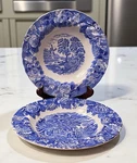 Wood & Sons English Scenery Blue 9 Rim Soup Bowl Swirl Large Enoch Set 2. Fixed Price $39.99.