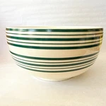 Vintage Ralph Lauren Green Cafe Stripe Stoneware Huge Mixing Bowl. Statement Pc. Fixed Price $99.00.