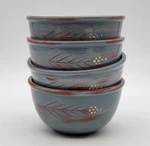 Vintage Fapor Stoneware Cereal Soup Bowls Blue Rustic Nature Set Of 4 Portugal. Fixed Price $49.99.