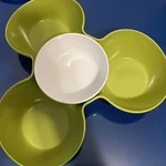 Joseph Triple Serving Dish Multi-bowls Green & White Chip/veg/dip Party. Fixed Price $19.99.