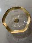 Badash Art Gold Leaf Glass Bowl Made In Turkey Clear With Trim. Fixed Price $30.00.