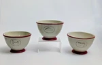Set Of 3 Tag Farm Style Bowl Cream White And Red Pig, Chicken, Cow. Fixed Price $17.99.