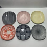 Tok 7 Porcelain Rice Salad Set Of Six- Shallow Saucer. Fixed Price $45.00.