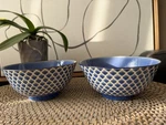 Certified International Blue Embossed 6" Porcelain Cereal Soup Bowls Set Of 2. Fixed Price $16.00.